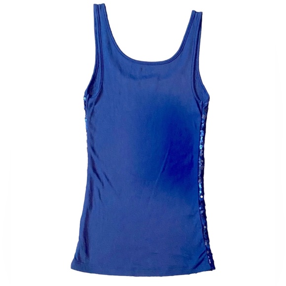 Old Navy Blue Sequin Tank Top Size Small EUC - Picture 4 of 5